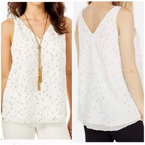 Lilly Pulitzer Florin Silk Sleeveless Top Coconut Fish Clip Chiffon NWT [1461]